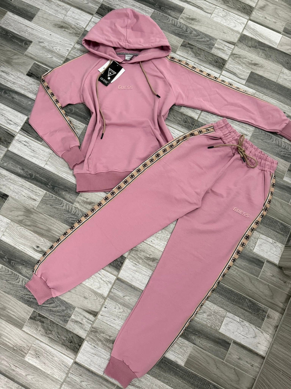 Women’s Pink Hooded Cotton Tracksuit